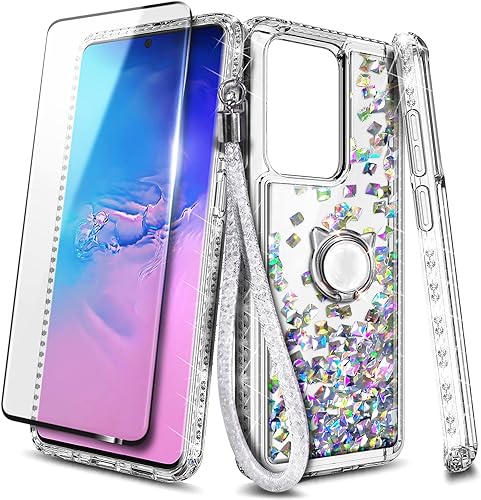 NGB Supremacy Funda compatible con Samsung Galaxy S20S20 5G con protector de pantalla (película de TPU flexible), soporte de anillocorrea de muñeca,