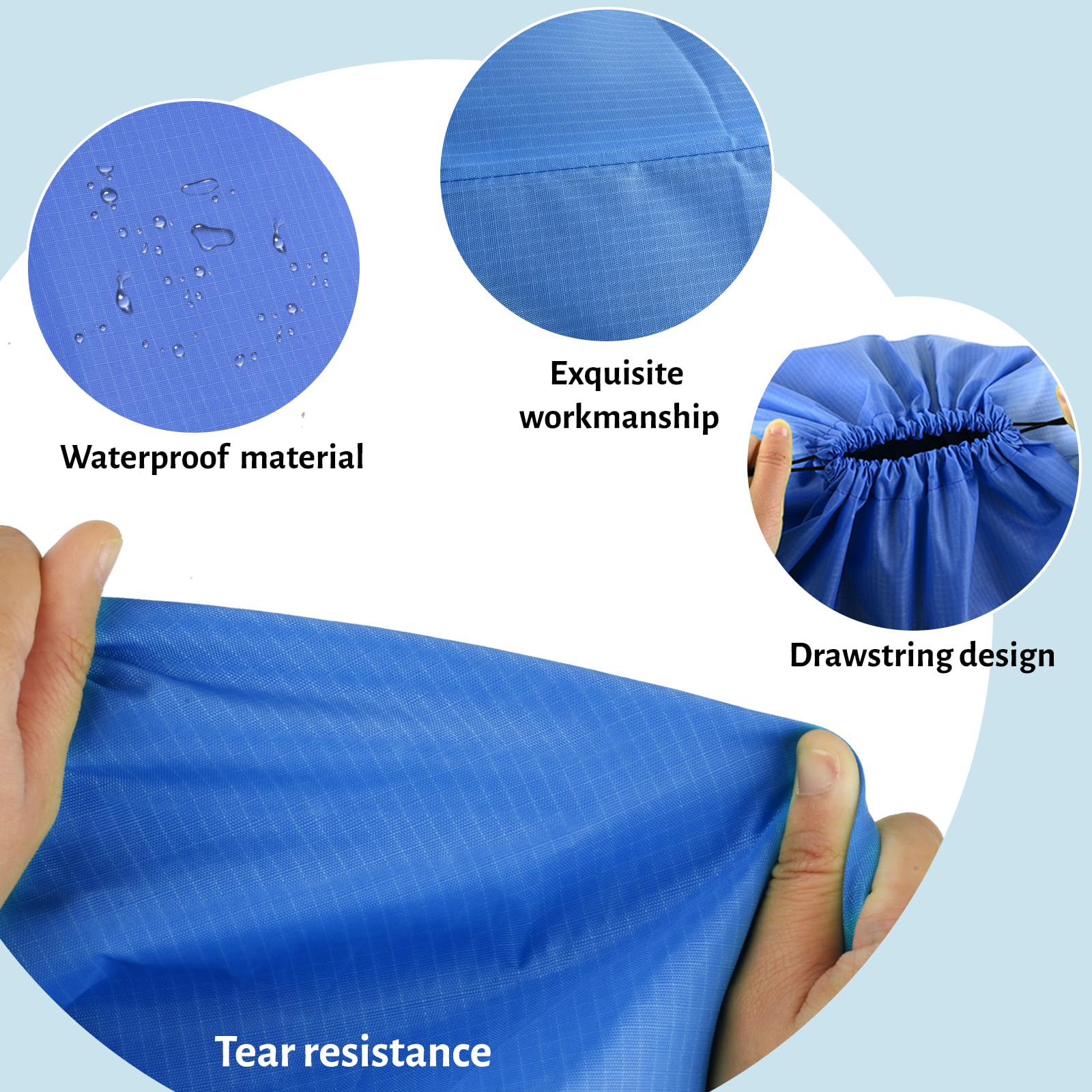 2 Pcs Travel Laundry Bag, Foldable Drawstring Bags, Tear Resistant Small Laundry Bag - Image 3