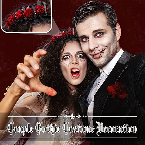 Miniatura 5 de WILLBOND 2 piezas de corona de diosa de la luna de Halloween, cristal negro, tiara de bruja de cuarzo hecha a mano con piedra natural, tocado para