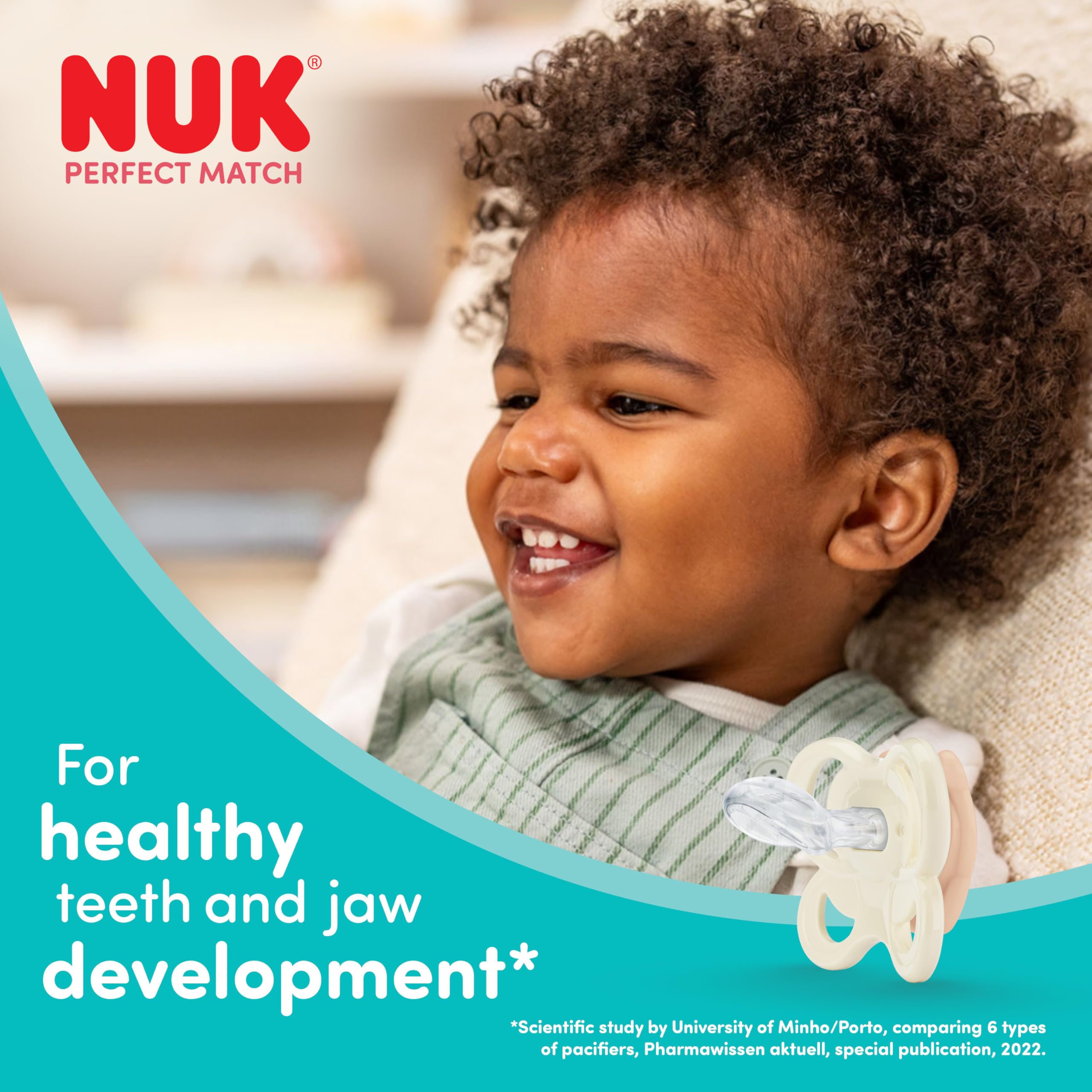 NUK Perfect Match Perfect Start Zestaw butelek dla niemowląt | 0-6 miesięcy | 4 x butelki antykolkowe (150 ml, 260 ml), 1 x smoczek Perfect Match Air, 1 x szczotka do butelek | Tęczowy | 6 sztuk