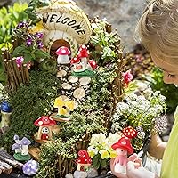 Vista 4 de Yulejo 120 piezas de mini hongos de resina para manualidades, jardín, pequeñas figuritas de hongos en miniatura, adornos coloridos a granel