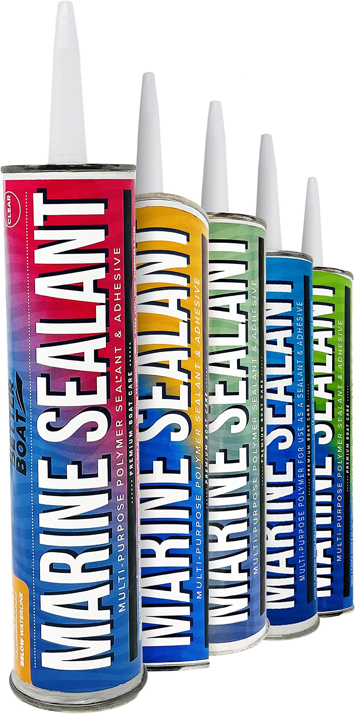 Marine Sealant and Adhesive, Waterproof Marine Grade Caulk, High Temp Water Sealant for Boat, Auto, RV, Without Silicone - 1 Tube, Clear, 10 oz