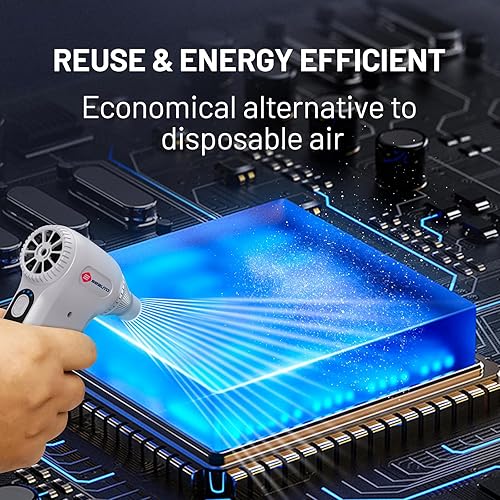 Miniatura 8 de Seauto Plumero de aire eléctrico, motor sin escobillas de 110,000 RPM, alternativa de lata de aire comprimido inalámbrico, potente soplador de 3