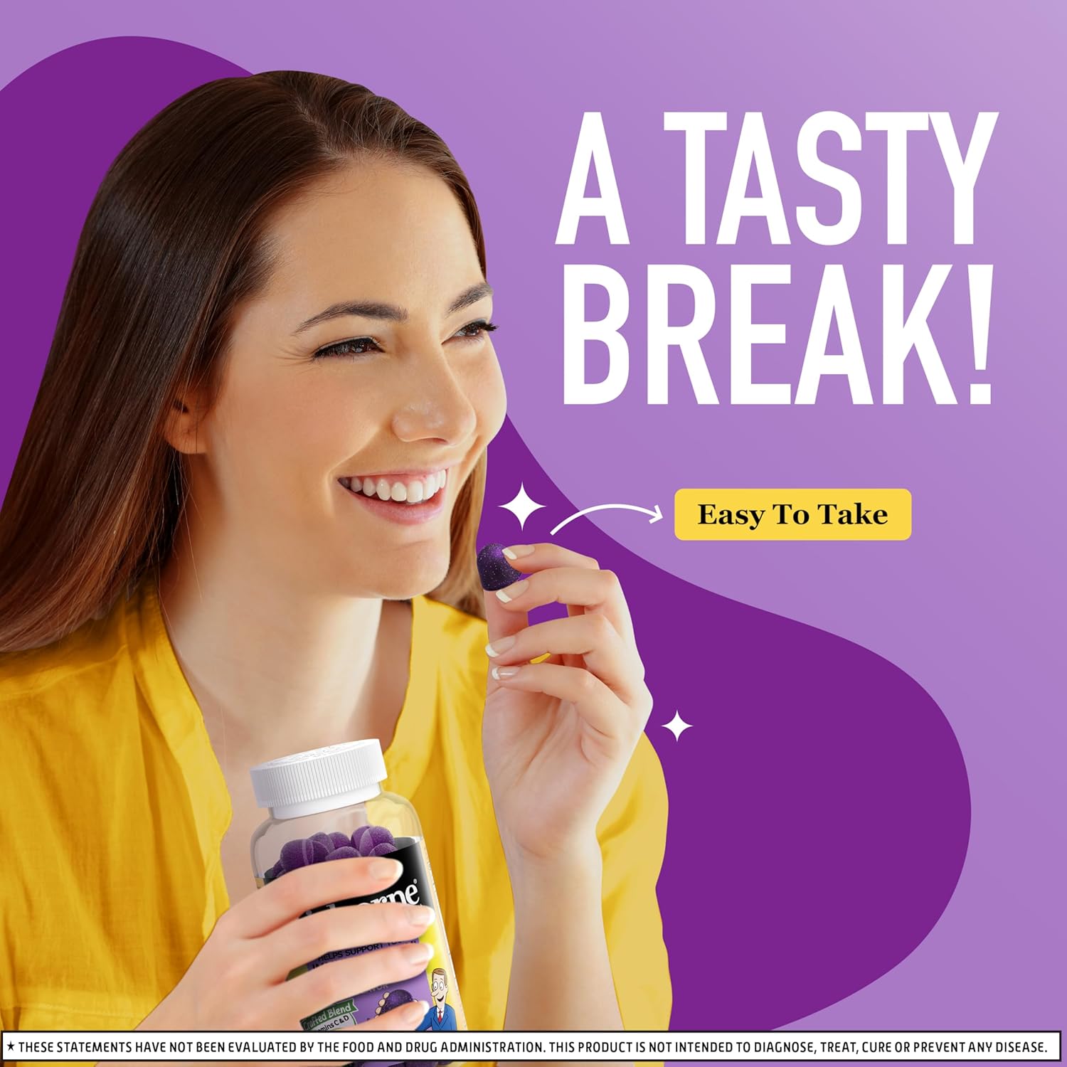 Airborne Elderberry + Zinc & Vitamin C Gummies for Adults, Immune Support with Antioxidants Vitamins C, D & E, 130 Count, Elderberry Flavor - Image 7