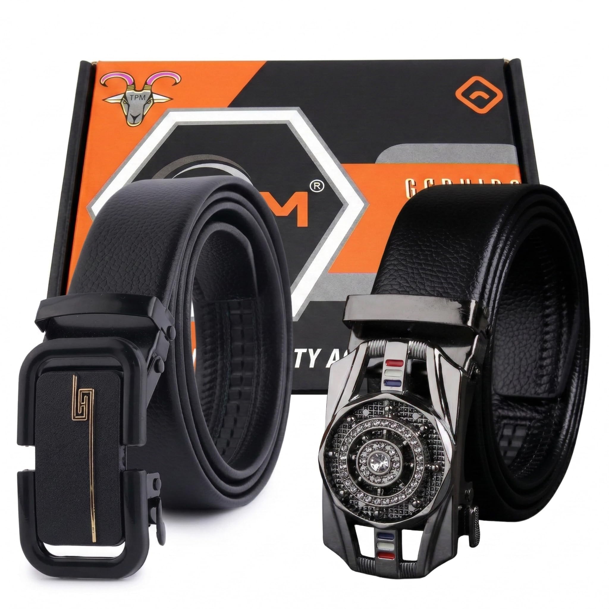 Stylish Combo Belt for Men – Leather & Nylon Belt Set with Premium Buckles | Adjustable Durable Belts for Formal, Casual Wear (Pack of 2)-image-25