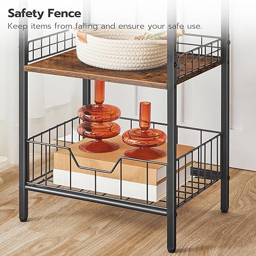 Miniatura 8 de HOOBRO Estante de escalera de baño de 3 niveles, estante de almacenamiento de baño con cajón, estante de torre independiente, organizadores de baño,