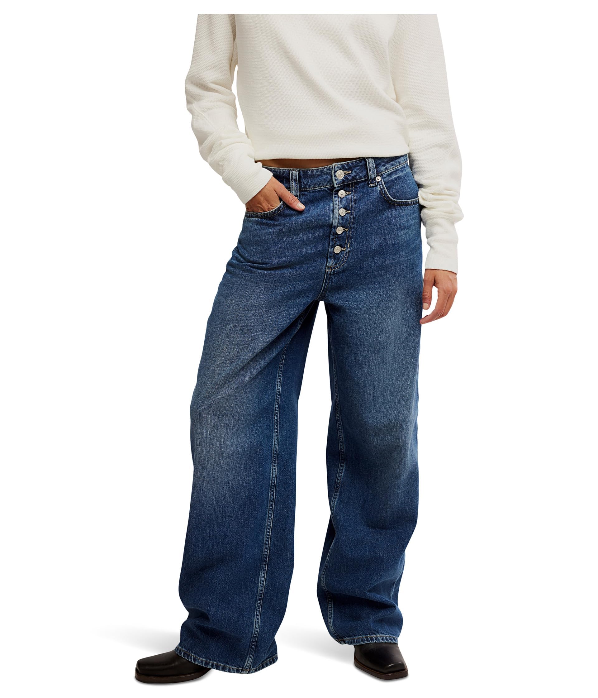 Free People Womens Nia Boyfriend Jeans