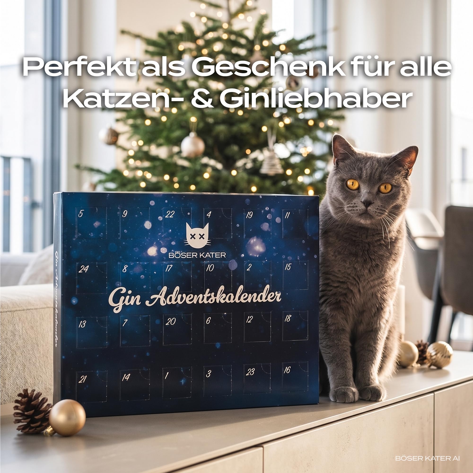 BÖSER KATER Gin Adventskalender 40% Vol. 24x0,025l