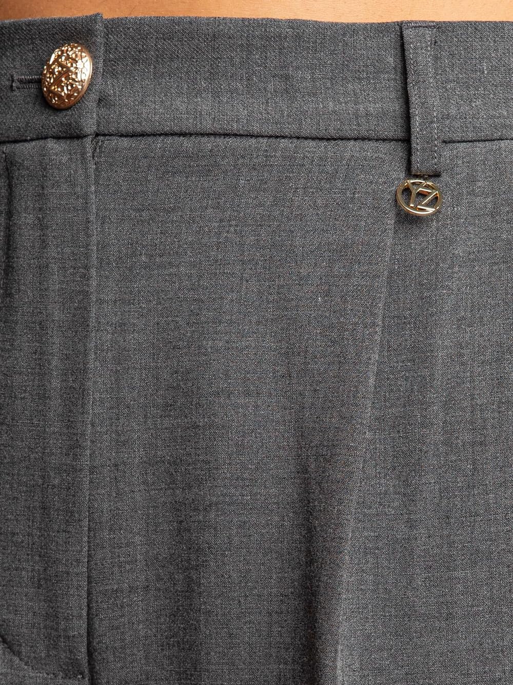 Yes Zee Pantalón Palazzo Mujer - Gris P385K900 Viscosa