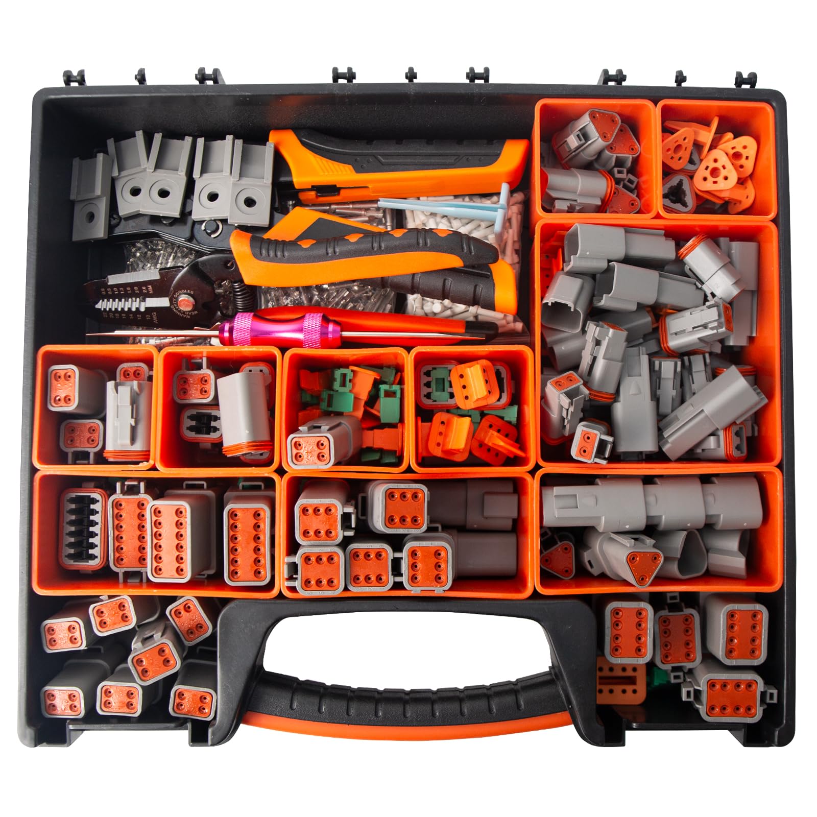 Deutsch Connector Kit, 924 Pcs Automotive Electrical Terminal Set Use for Deutsch DT Series, 2 3 4 6 8 12 Pin Connectors, with Wedgelock & Pin Extraction Tools, Pliers and Removal Tool
