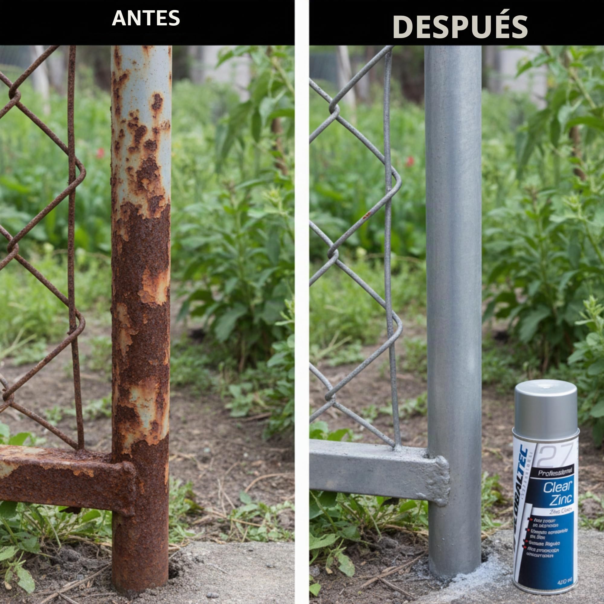 Spray Zinc Anticorrosivo 400ml – Galvanizado en Frío con 98-99% Zinc – Protección Catódica para Soldaduras, Estructuras y Metales – Acabado Zinc Claro Brillante