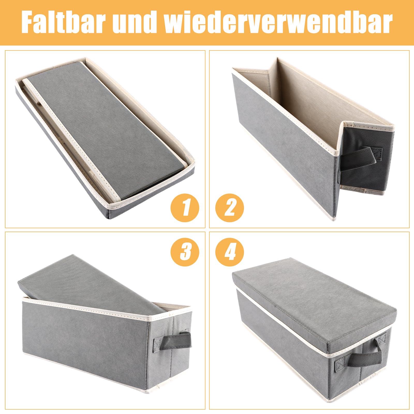 4 cajas de almacenamiento de CD, 36 x 16 x 14 cm, caja de almacenamiento de DVD, caja de CD, caja de CD, para casa, oficina y viajes, gris