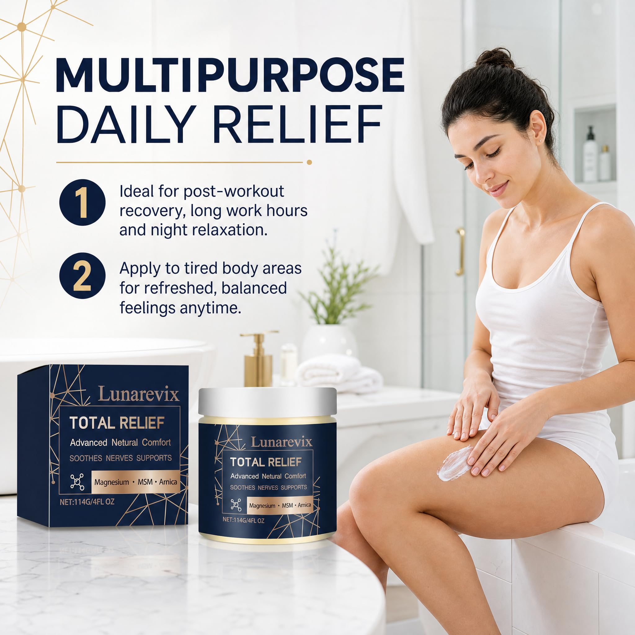 Magnesium Cream for Pain Relief & Sleep, Total Relief Formula Infused with MSM & Arnica, Non‑Greasy Gentle Relaxing Night Body Moisturizer, Soothes Muscles & Joints for Daily Comfort, 4 fl oz — Amazon image 6
