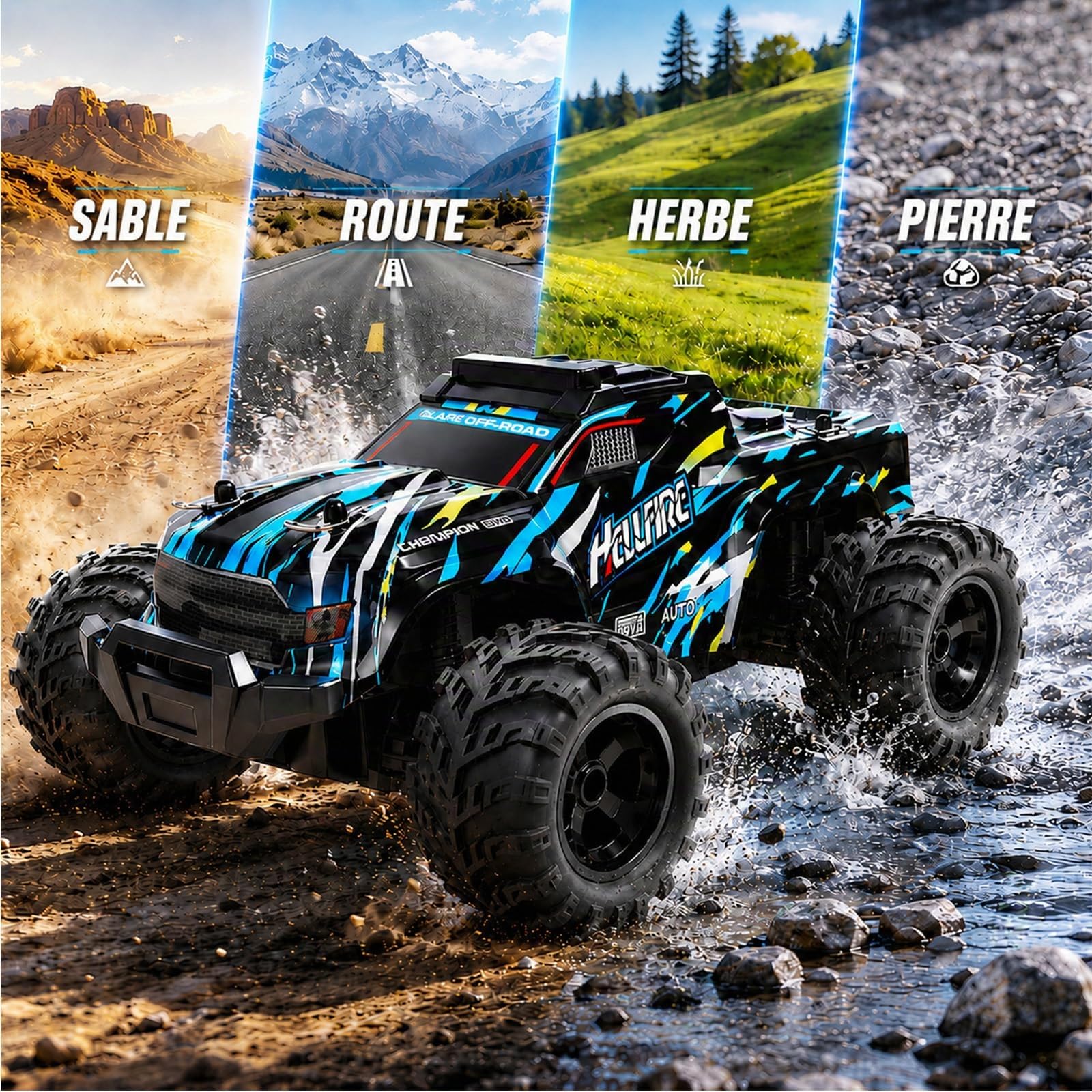 RC Voiture Telecommandé, Jouet Enfant 5 6 7 8 9 10 11 12 Ans 1:18 Garçon Voiture Electrique Enfants 22KM/H Enfants Garçon Cadeau de Noël Fille 5-12 Ans