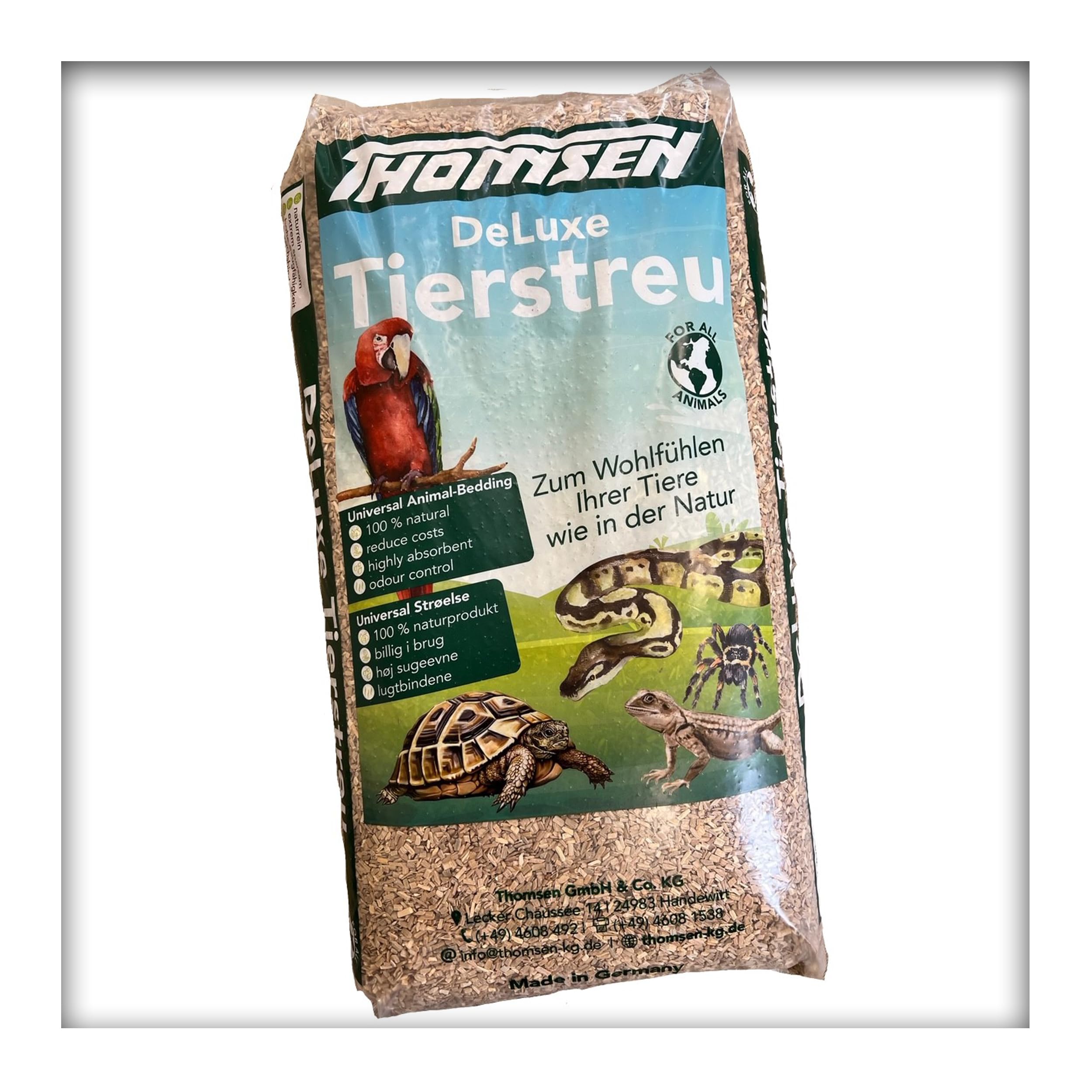 30 kg Deluxe Tierstreu Medium Buchenholz-Granulat Vögel, Nager, Reptilien