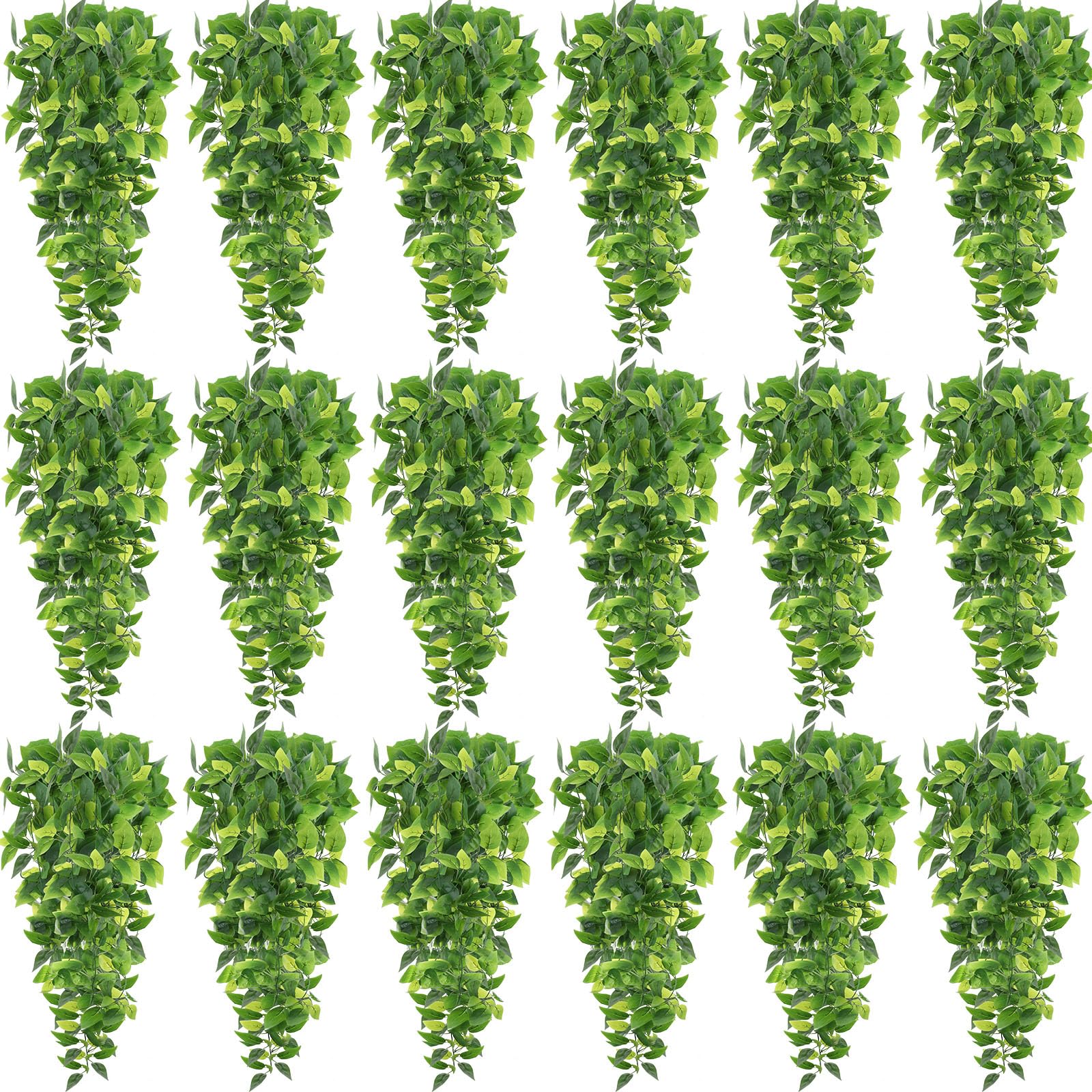 Hoteam 18 Pcs Artificial Hanging Plants Fake Ivy Vines with Fake Leaves Patio Artificial Plants Greenery for Living Room Indoor Outdoor House Wall, No Basket (Beauty)