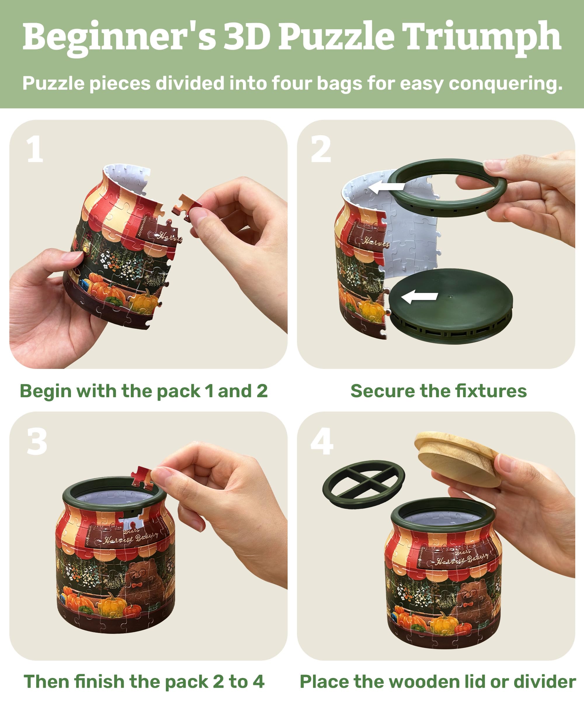 Amazon.com: PieceRelax 3D Puzzle Jar 96 Plastic Pieces for Adults