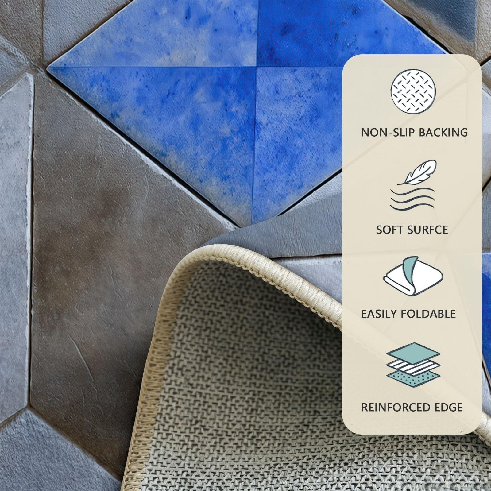 Générique Tapis Enfant Rond Chambre d'enfant Filles Garçons, Géométrie Industrielle Tapis Rond Lavable & Antidérapant pour Salon Chambre Cuisine Salle à Manger Chambre (160 cm, Losanges 3D)