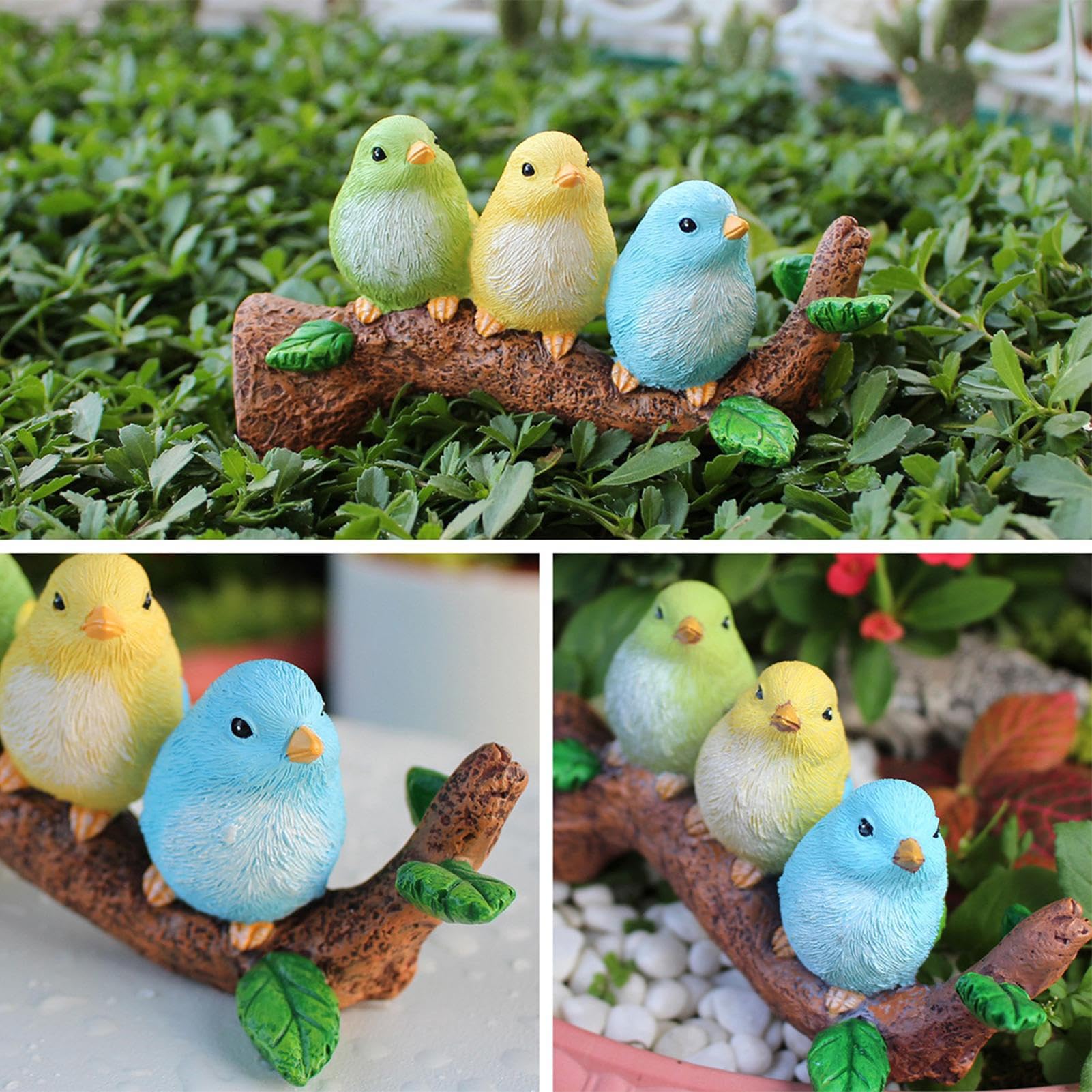 Amazon.co.jp: 鳥の置物、枝の鳥の彫刻、装飾樹脂吊り下げ可能なモダン