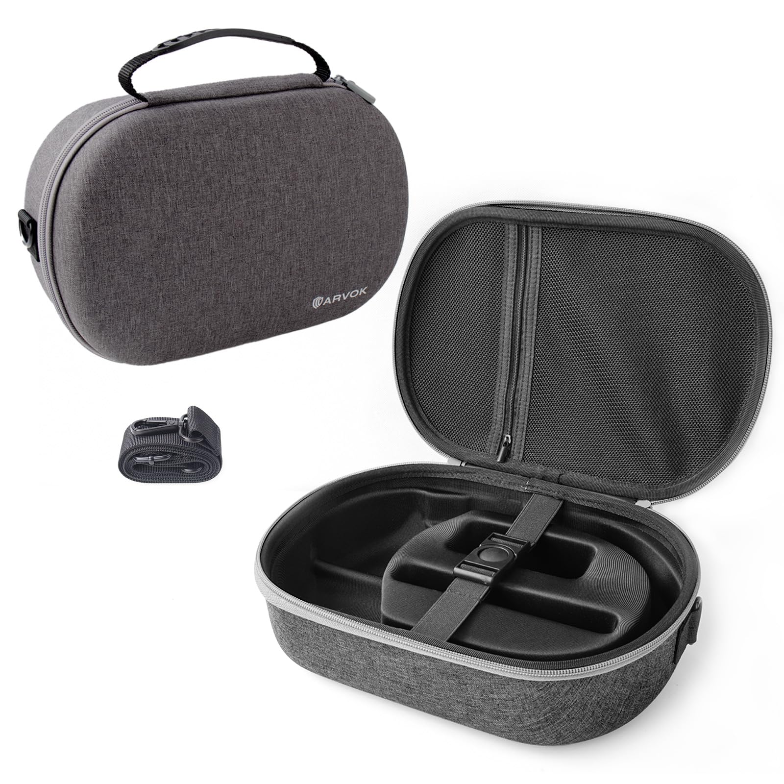 Arvok Harte Tragetasche für Apple Vision Pro und Zubehör, Anti-Drop VR Gaming Headset Tasche, Wasserfeste Großer Space Eva Hartschalenkoffer Schutz Tasche Tragbare VR-Koffer, Grau