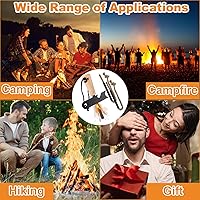 Vista 6 de Fire Starter Survival Tool, Fire Starter Kit Includes Magnesium Rod, Steel Striker, 2 Pcs Wick Hemp Rope and Multifunctional Outdoor Bag, Fire