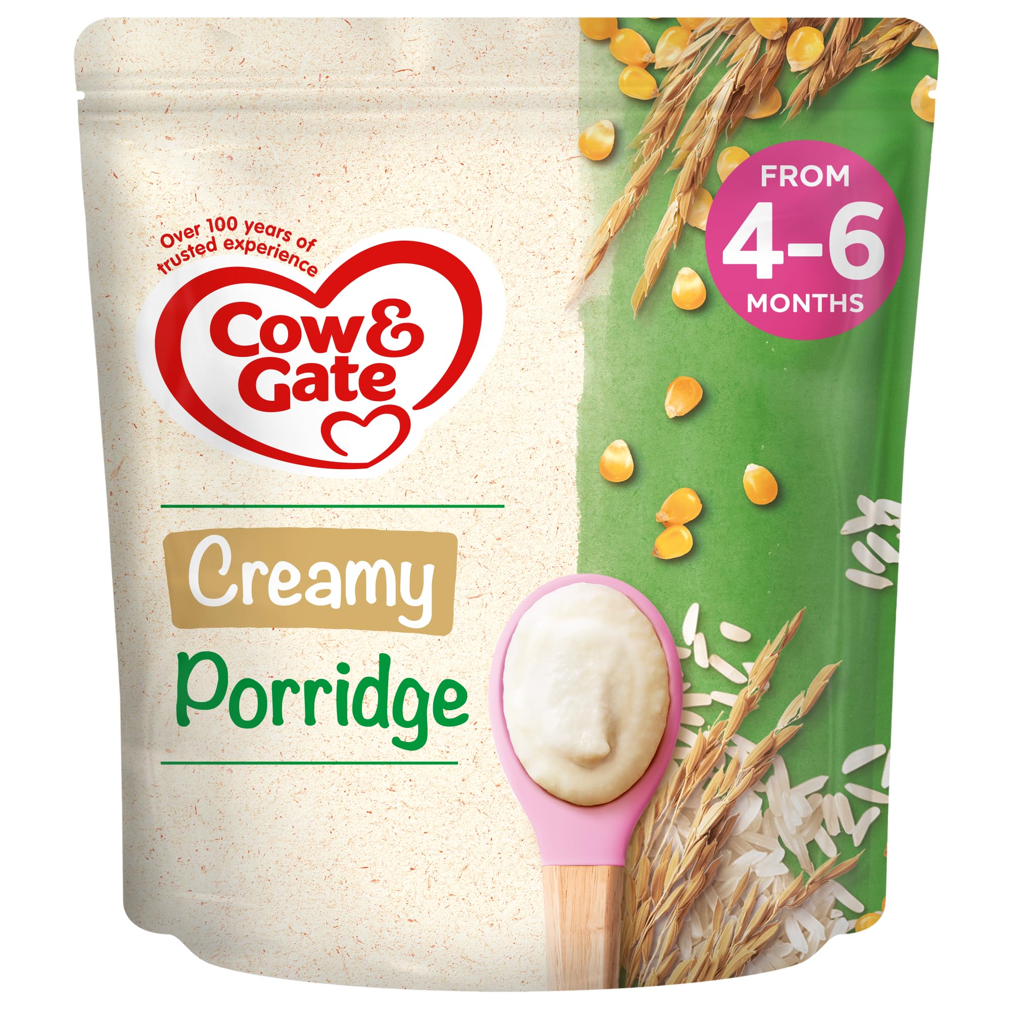 Cow & GateCreamy Porridge Baby Food Cereal, 4-6+ Months, 125 g