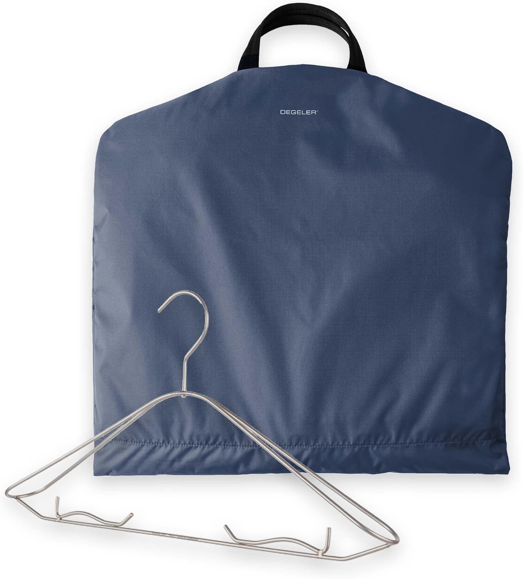 SkyHanger - Carry on Garment Bag with unique Titanium Suit Hanger for Men & Women - best-in-class functionality for wrinkle-free traveling - lightweight & water repellent nylon - Blue