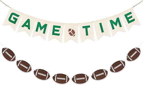 Banners de arpillera y fieltro de fútbol, sin bricolaje, 2 unidades, pancarta de fieltro para colgar en el juego, decoración de fiesta, deportes,