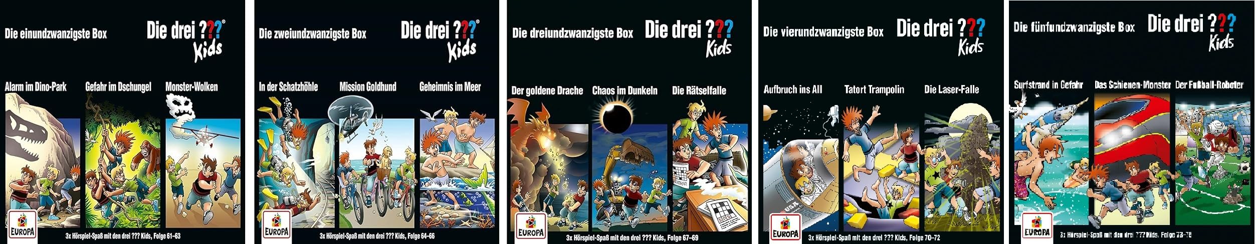 Die Drei ??? (Fragezeichen) Kids - HörspielCD 3er Box 21-25 (Folge 61-75) im Set - Deutsche Originalware [15AudioCDs]