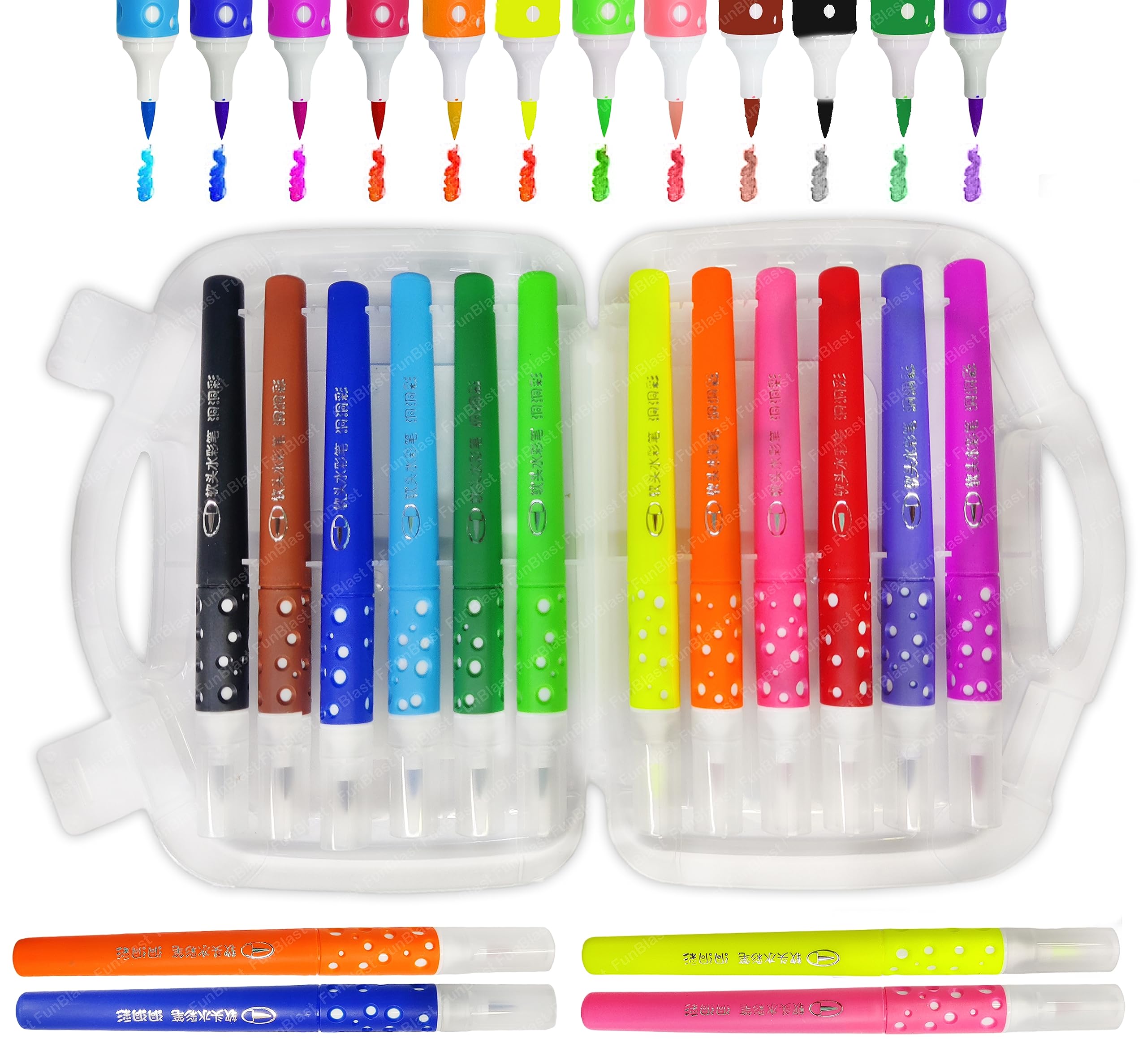 FunBlast Brush Markers - 12 Pcs Coloring Markers Sketch Pens - Coloring Kit Artist Marker Pens, Art Line Colour Pens, Water Based Marker for Calligraphy Drawing Sketching (B0CCVCRW54) Amazon Price History, Amazon Price Tracker