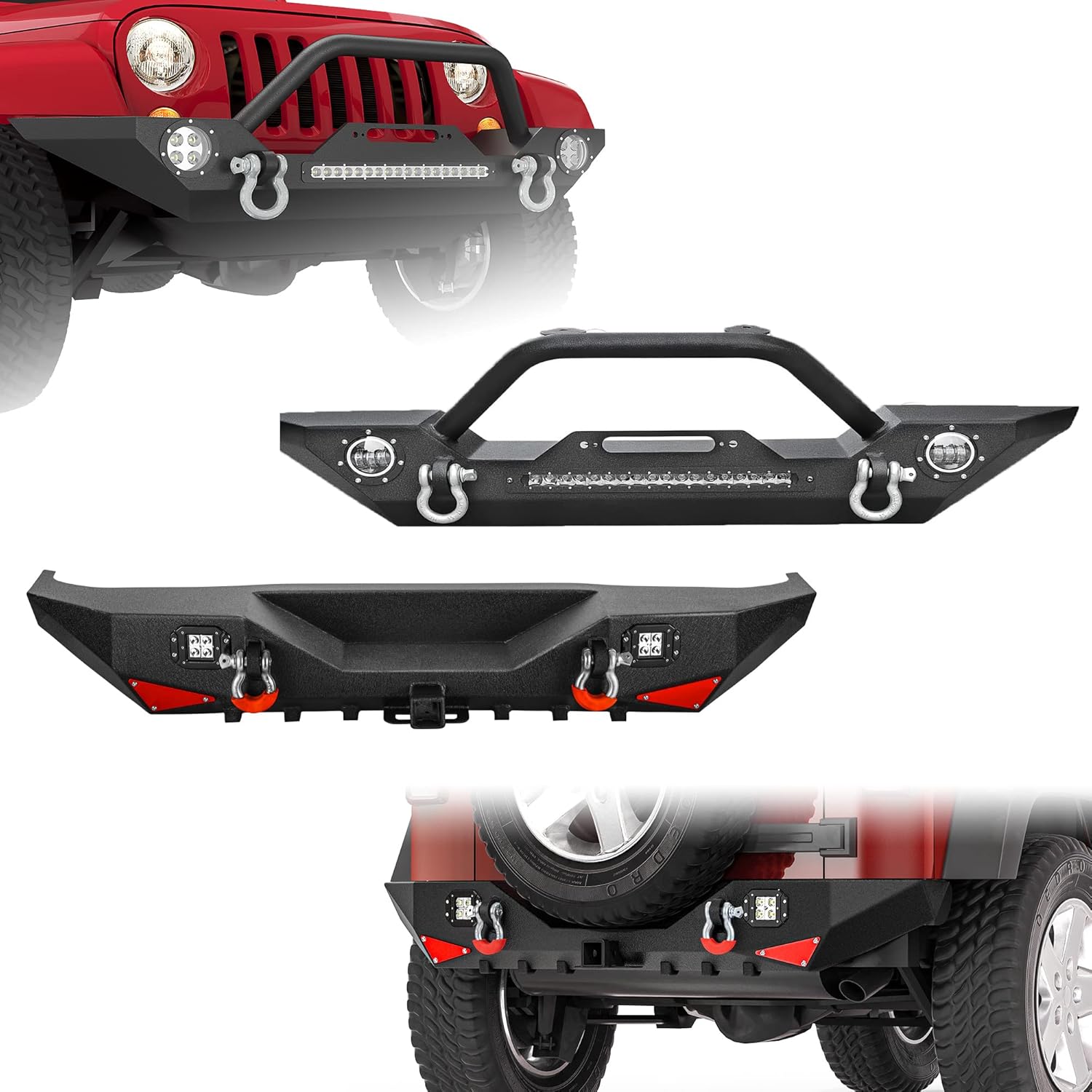 Amazon.co.jp YITAMOTOR フロント&リアバンパー Jeep Wrangler JK & JKU Unlimited