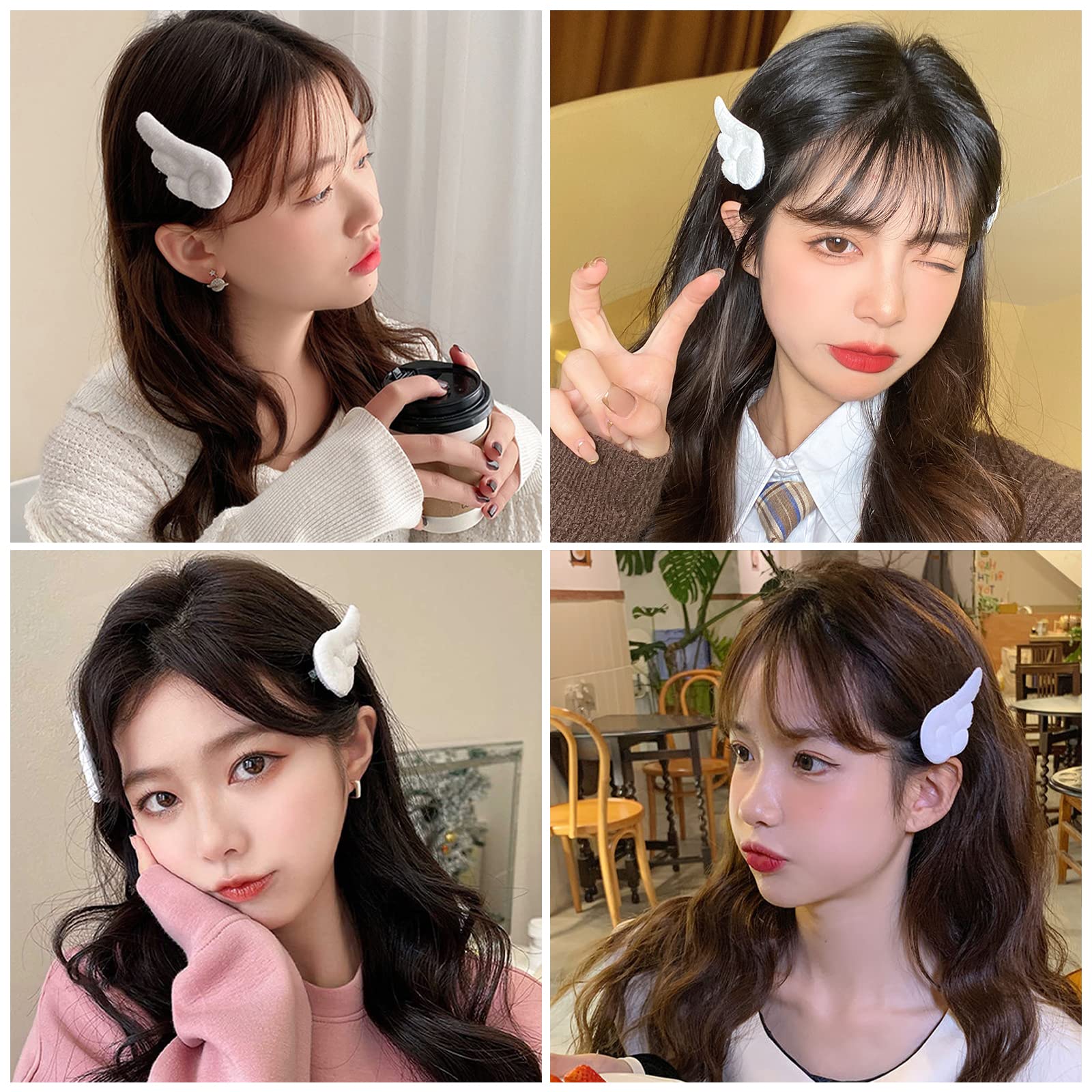 Amazon.co.jp: 天使の羽 ヘアピン 2ペア 前髪ピン ヘアクリップ 