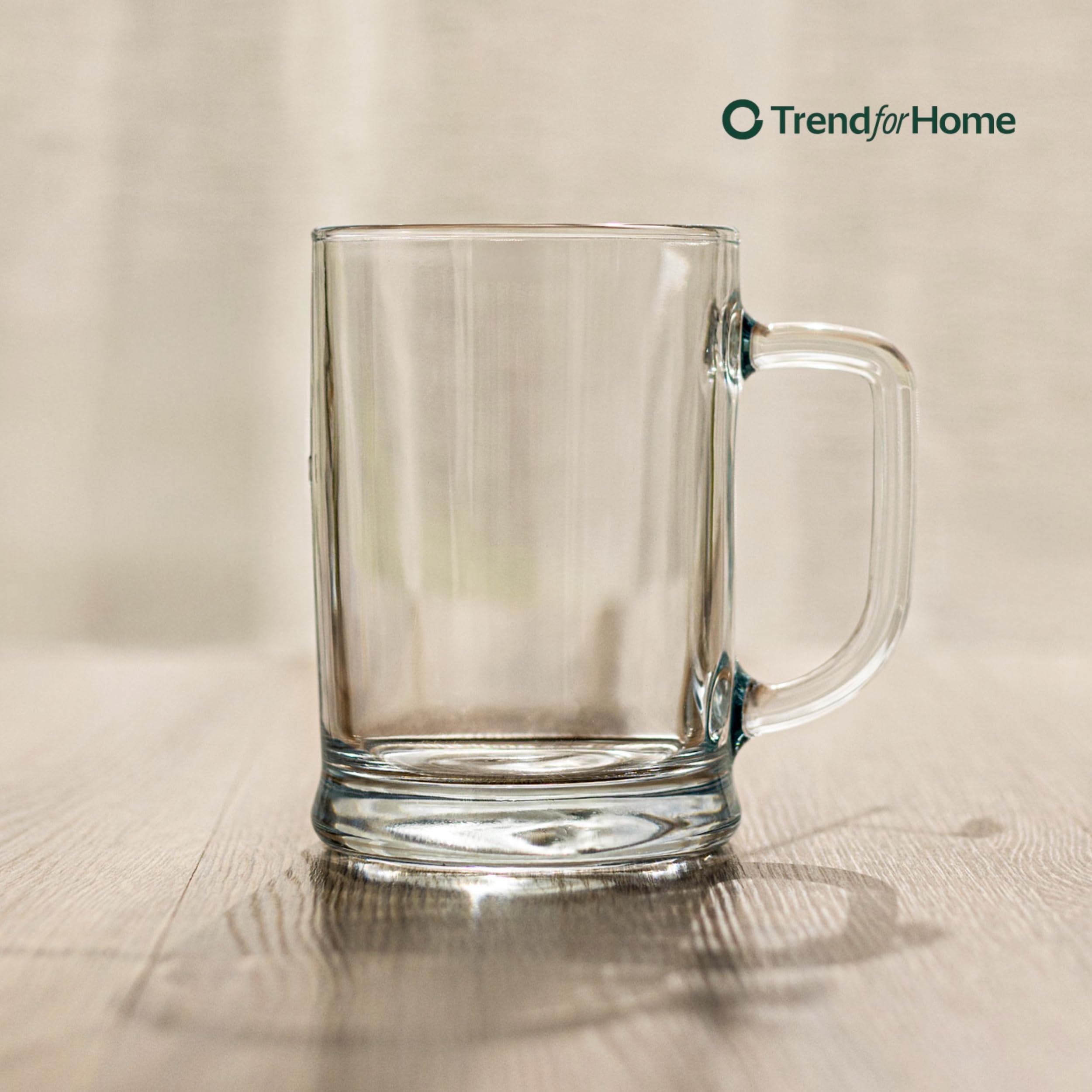 TREND FOR HOME Boccale Birra con Manico, 500 ml, Set da 6 Boccali Birra Set Bicchieri Birra Vetro Trasparente 0,5L, Lavabile in Lavastoviglie, Collezione Ulf