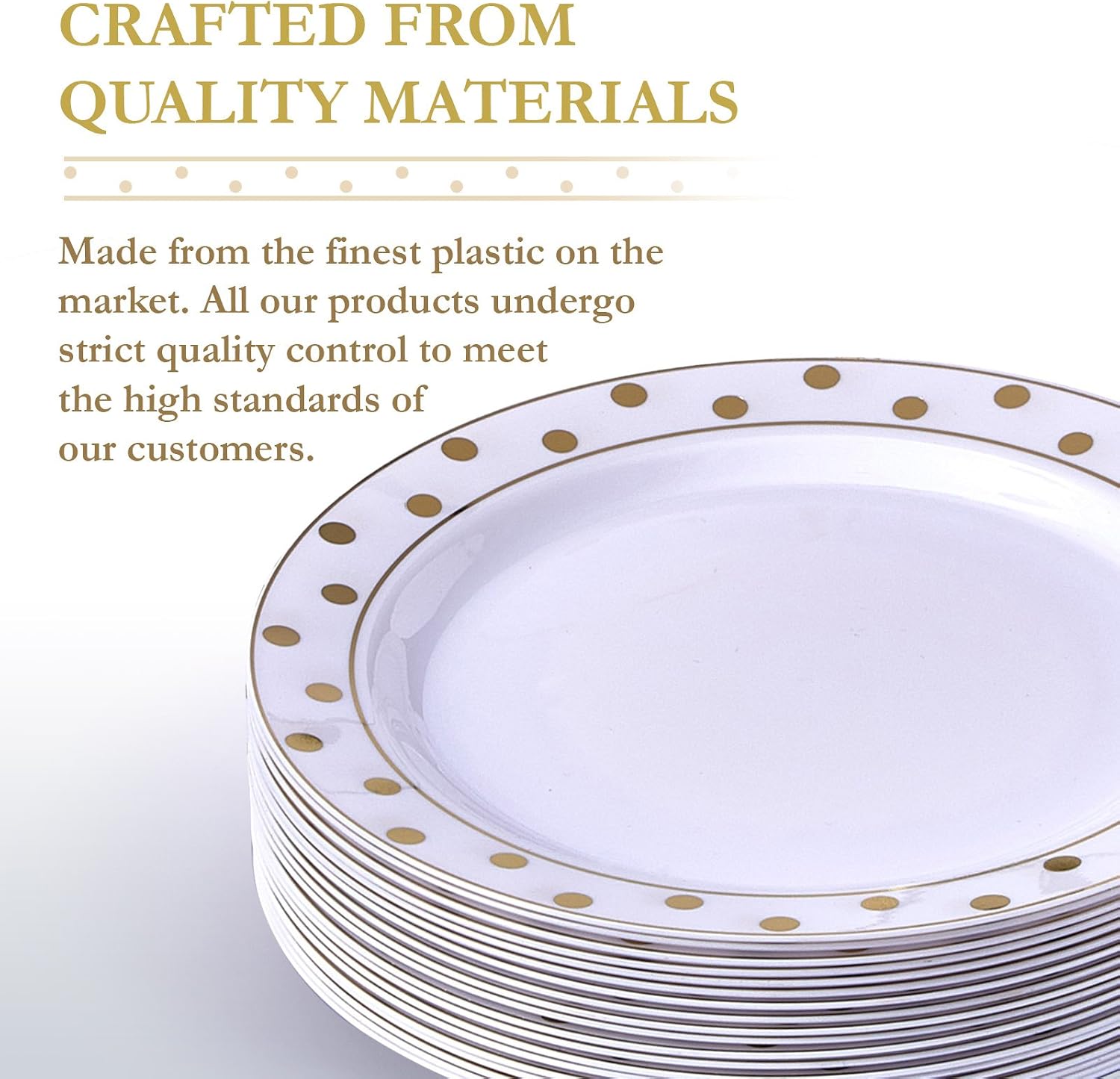 Silver Spoons Disposable Plates For Party - (20 Piece) Heavy Duty Disposable Dinner Set 10.25” , Fine Dining Plastic Dishes For Elegant China Look, Great for Upscaled Wedding, Dining & Servings, Gold