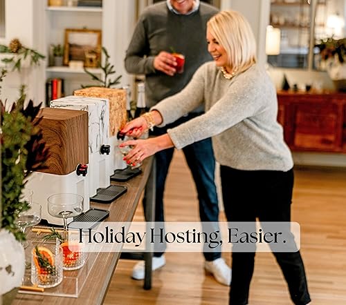 Miniatura 4 de Bebly Dispensador de bebidas en caja y dispensador de vino, diseño de nuez, aislado, sin sudoración, sin bebidas regadas, simple y elegante,