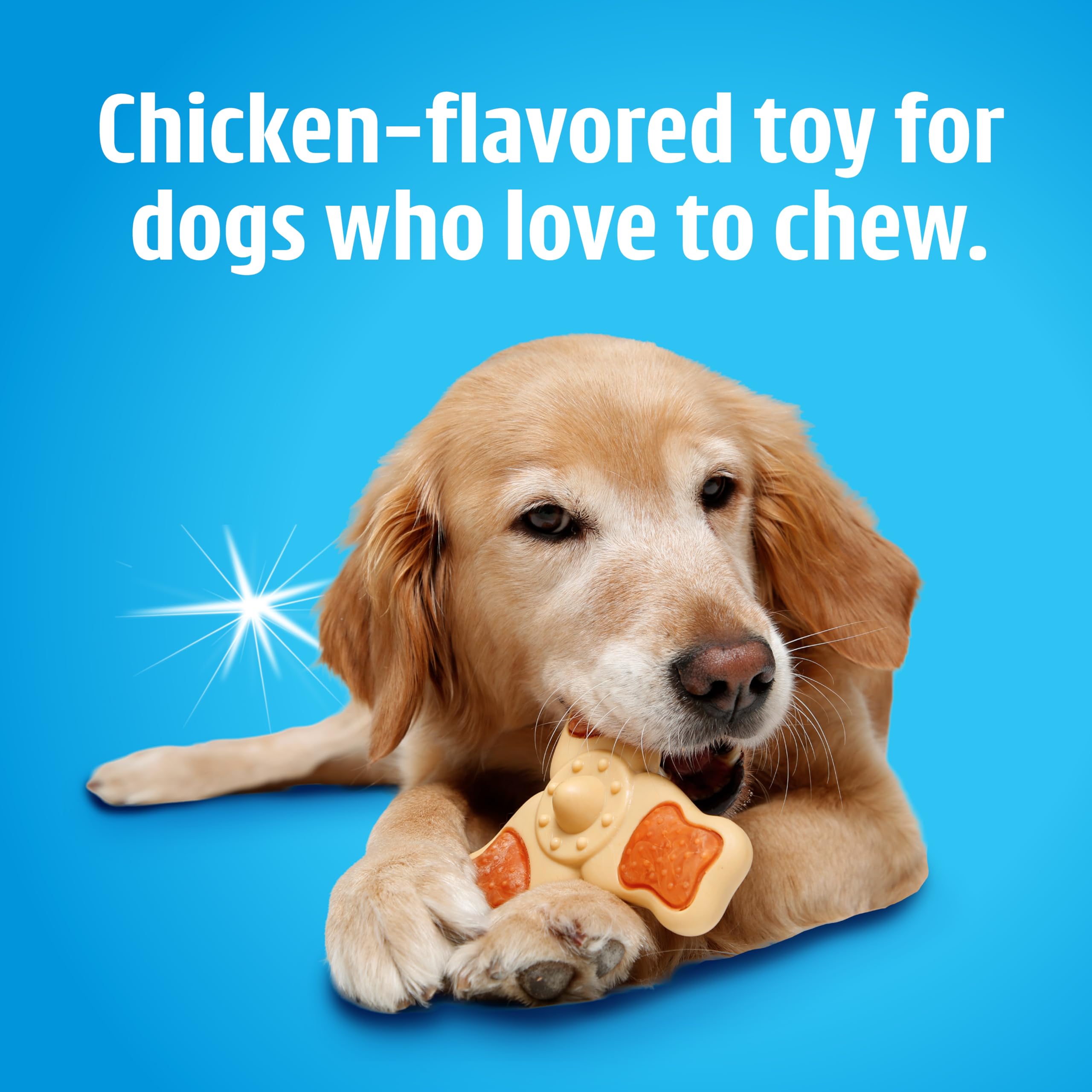Hartz Chew 'n Clean Chew Toy and Treat w jednym kurczaku trójpunktowa zabawka dla psa, średnia