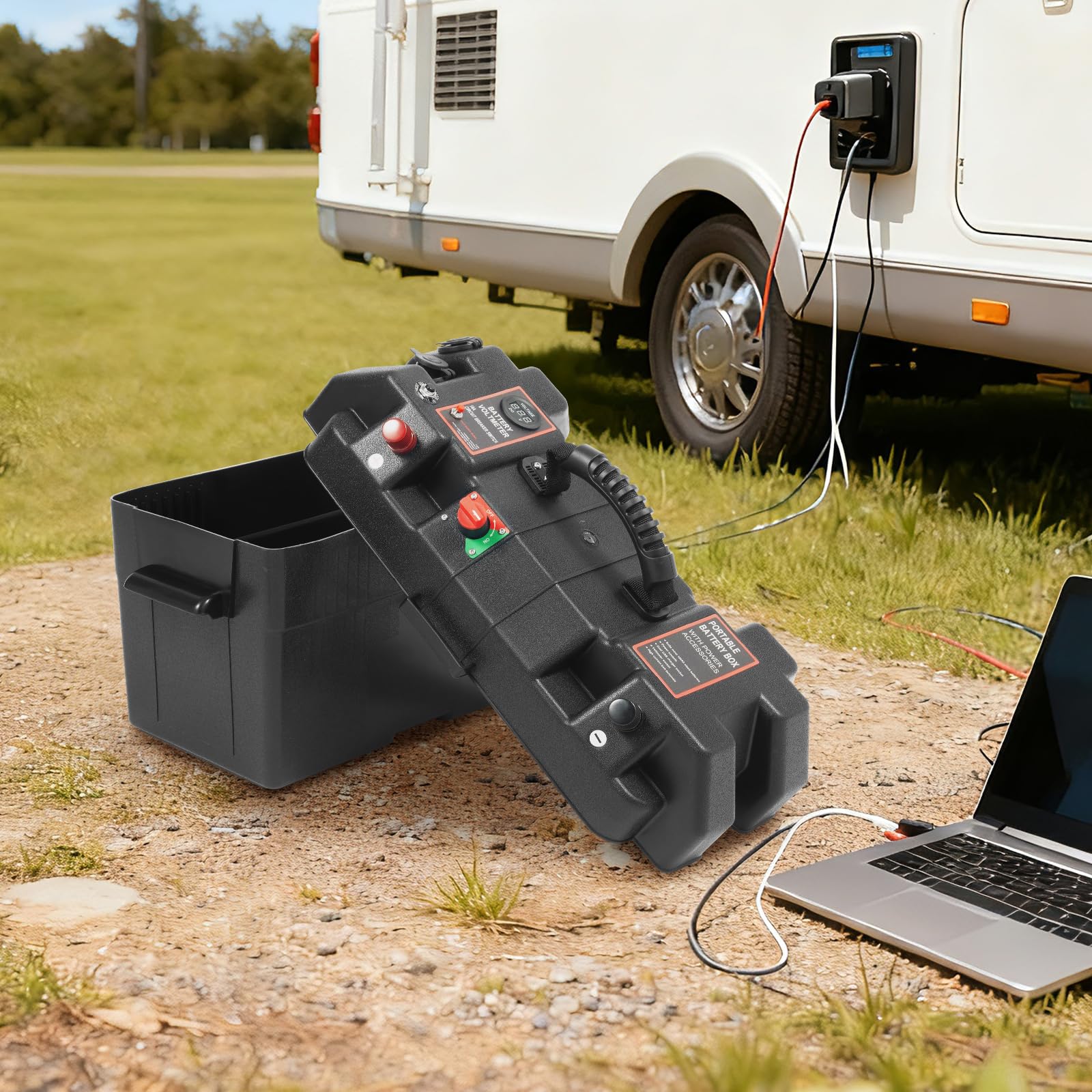 Boîte à piles multifonction avec double ports USB et LED