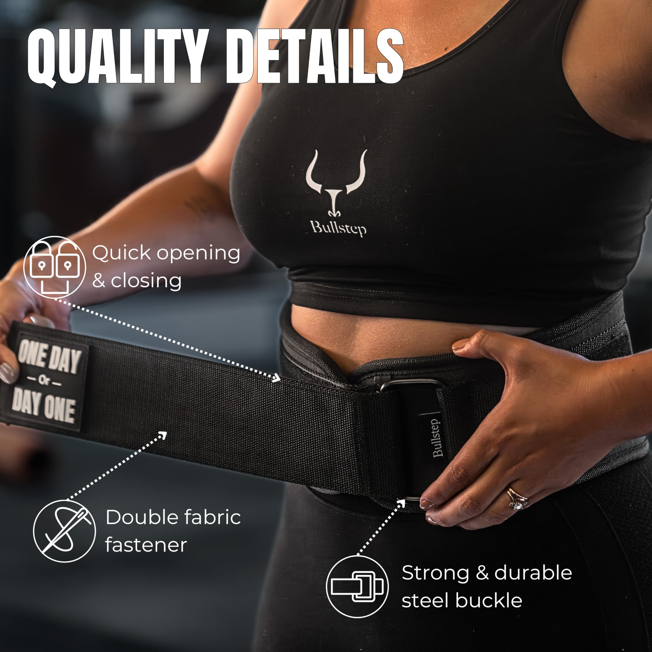 Bullstep - Fit Lumbar Gym Belt, Black - Image 3
