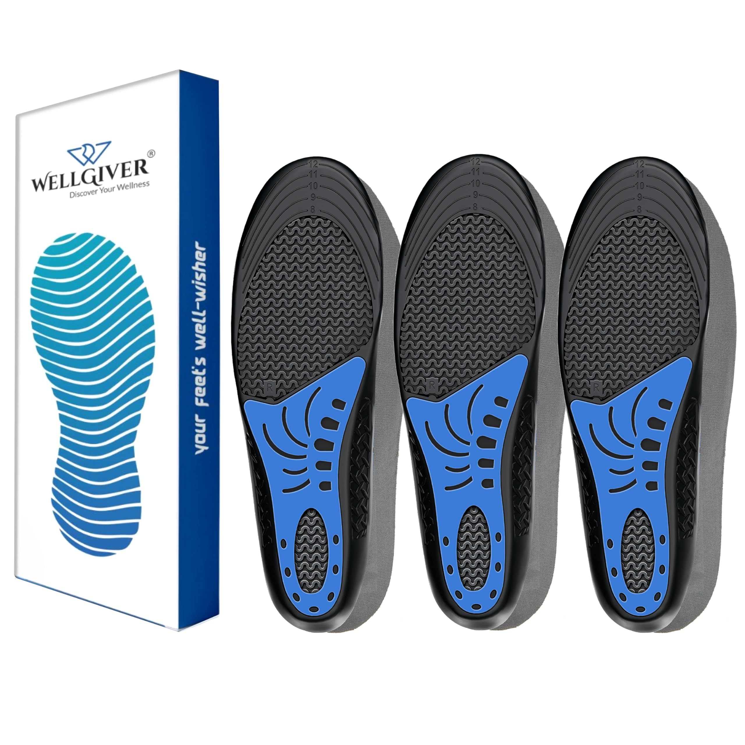 Wellgiver DuetCloud Gel Trim to fit Insoles for Relieves Feet Pain, Plantar Fasciitis & Heal Spurs, Orthotic Inserts for Enhanced Stability, support for Men & Women-Size 8-13 US (3 Pairs (6 Units)) (B0D9QR22LV) Amazon Price History, Amazon Price Tracker