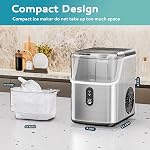 EUHOMY Nugget Machine à glaçons de comptoir, Pebble Ice Maker Machine avec 35lbs/24H Glace douce, auto-nettoyage Machine à glace sonique avec scoop de glace et panier pour la maison/cuisine/bureau (aciers inoxydables)