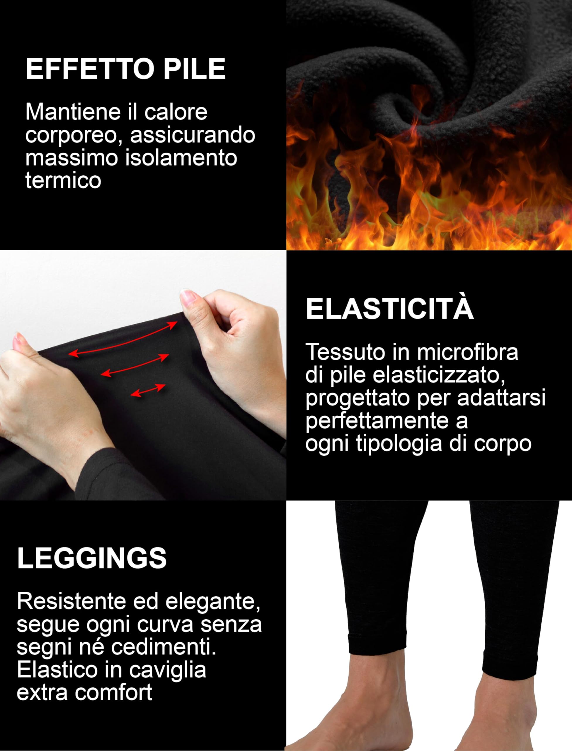 Calzamaglia Termica Uomo in Pile Toronto - Pantaloni Termici Uomo Elasticizzati, Sottotuta Moto, Intimo Termico Invernale, Pantaloni da Lavoro Invernali, Caldi, Morbidi