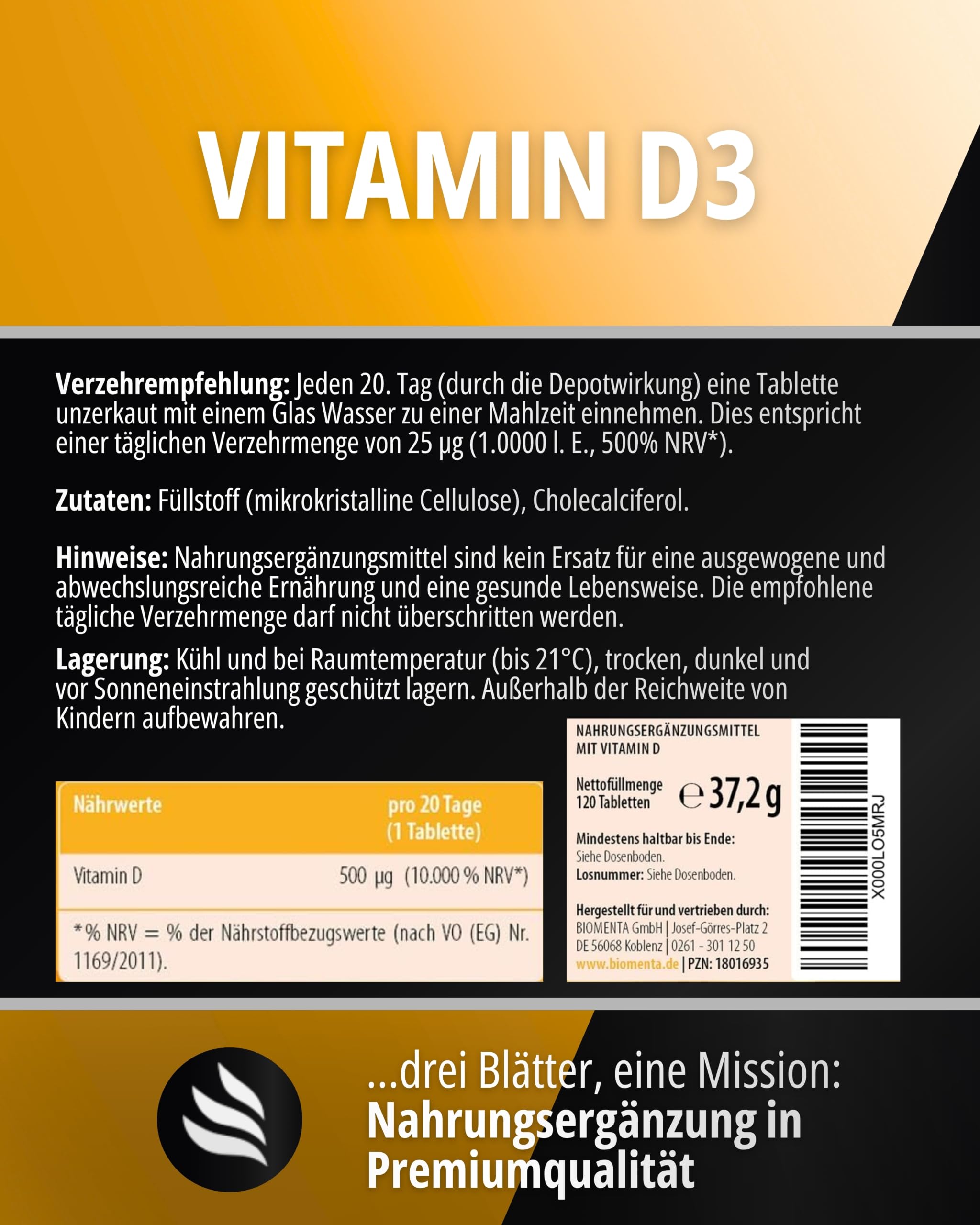 Calcium Magnesium Zink + Omega 3 + Vitamin D3 20.000 IE Bundle