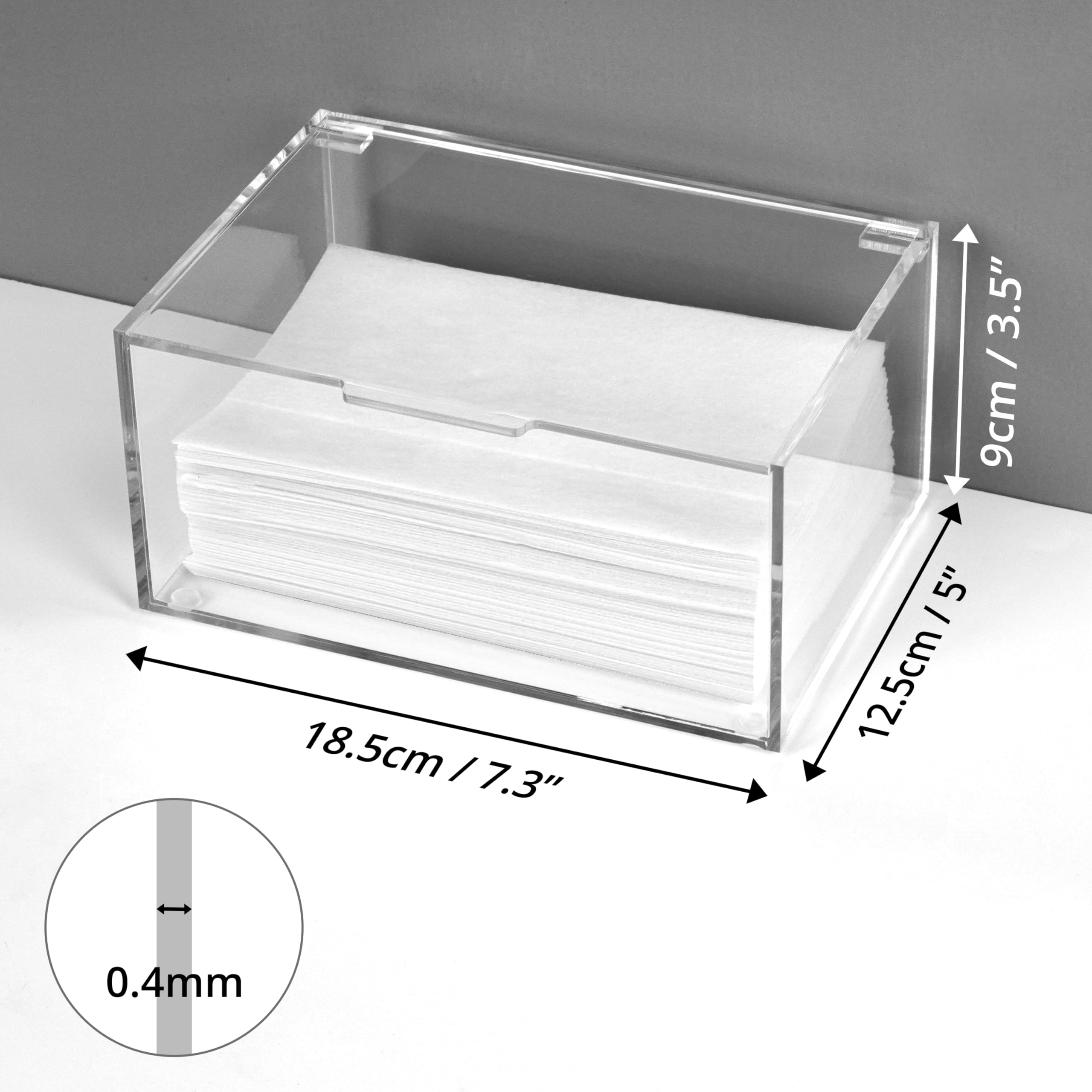 Winter Shore Scatola Organizer Foglietti Asciugatrice - Scatola con Coperchio in Acrilico per Lavanderia, Porta Mollette, Palline Asciugatrice, Capsule - Contenitori Acrilico Capacità Massima 1,8 L