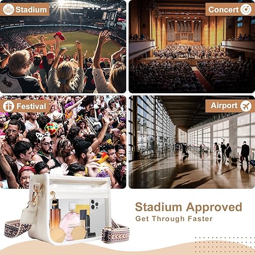Miniatura 6 de Lostars Clear Bag Stadium Approved,Clear Purses with Adjustable Strap Small Clear Bag for Concerts Sports Events