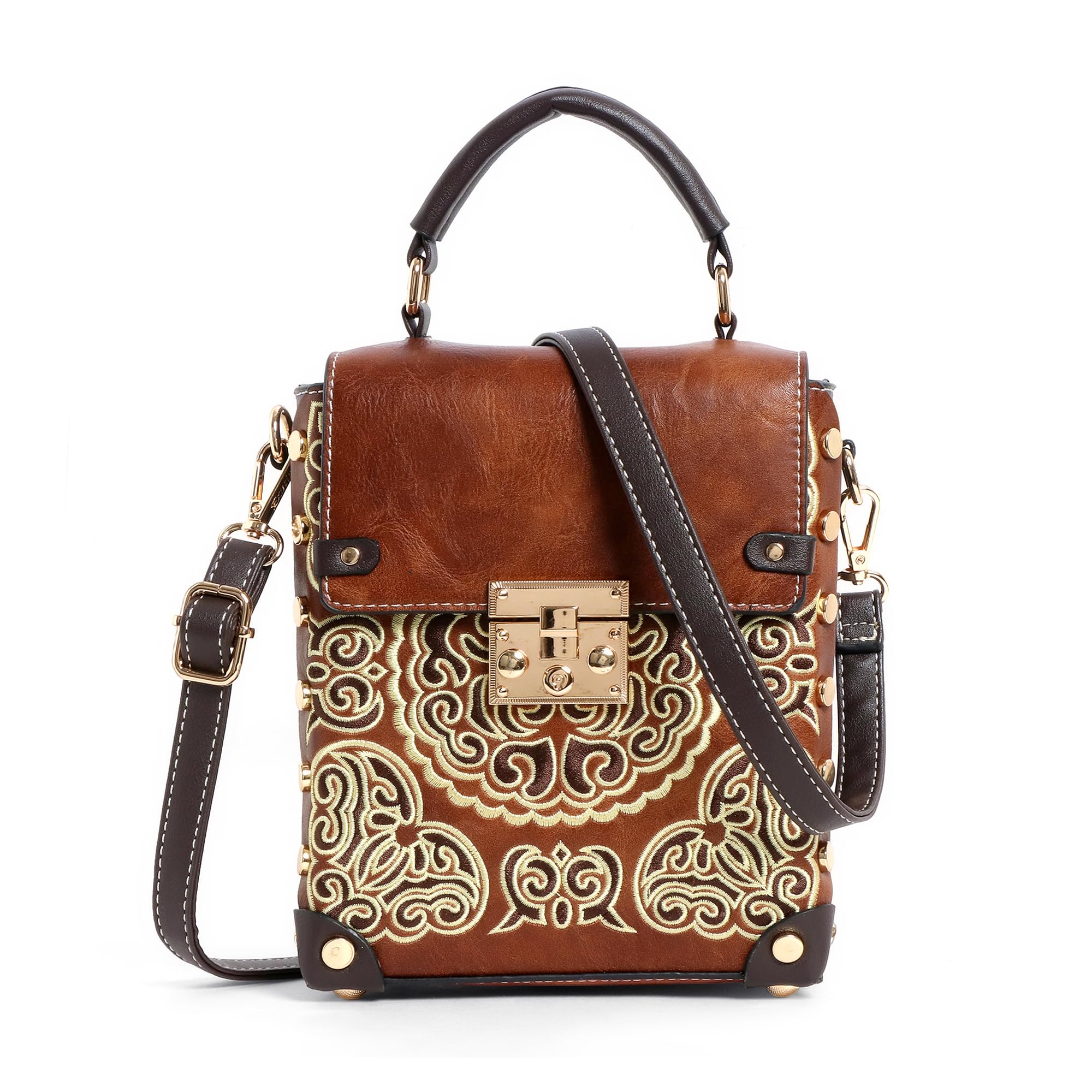 exotic Premium® Embroidered Mini Handbag with Flap Closure Unique Style Locking System Sling/Hand Bag | Mini Bag | Shoulder and Crossbody Bag-picture-10