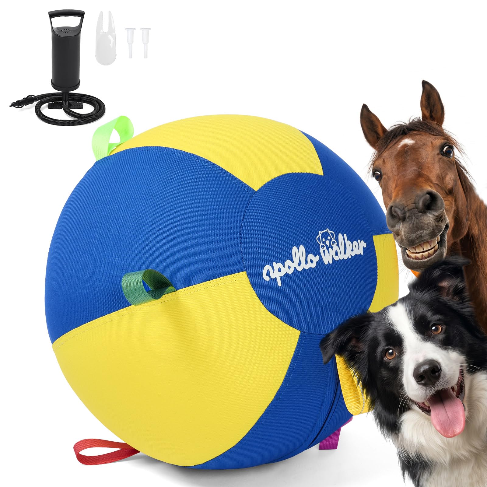 apollo walker Palla da pastore per cani e cavalli, 45,7 cm, blu e giallo