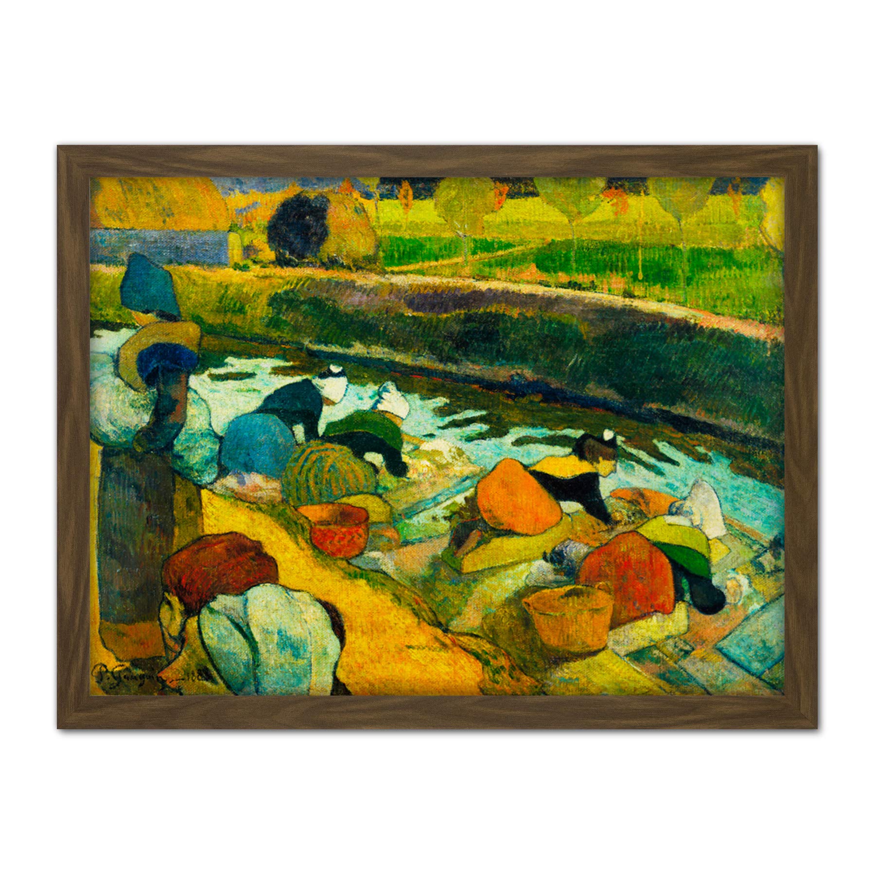 Paul Gauguin Washerwomen Large Framed Art Print Poster Wall Decor 18x24