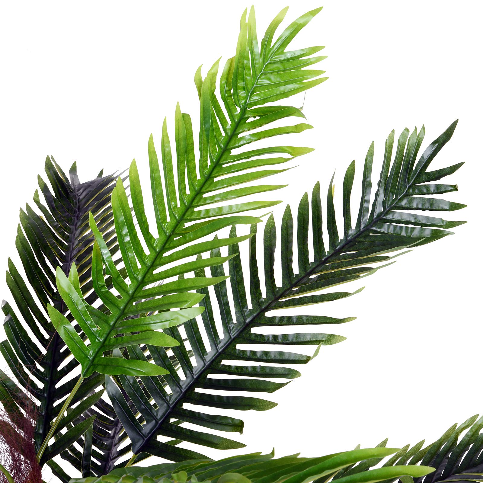 Outsunny Pianta Artificiale Palma Cycas Alta 123cm con Vaso Incluso