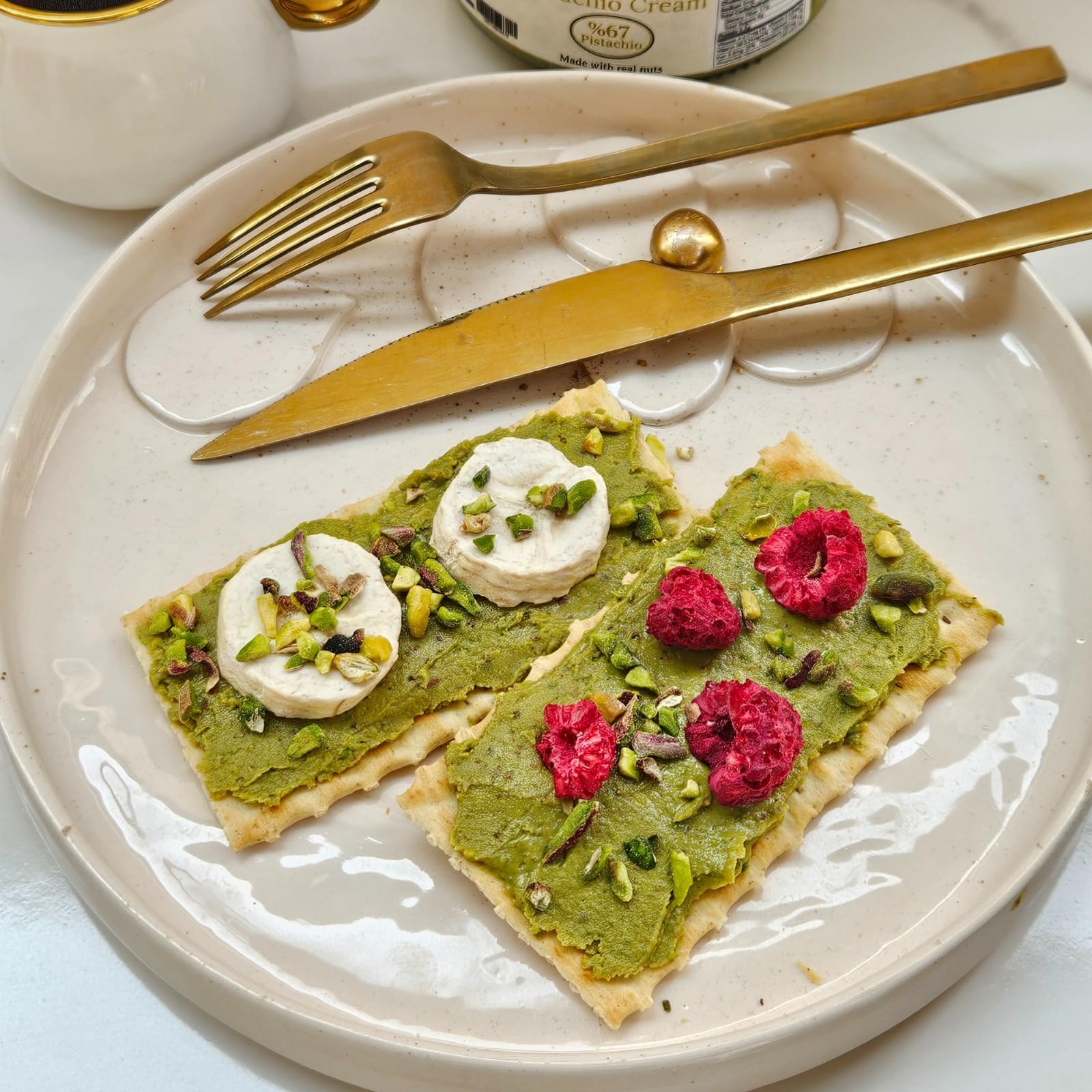 Ksana Choco Pistachio Cream 67 Turkish Pistachios 12 3 oz Palm Oil Free Handmade Spread With Free Roasted — view 4