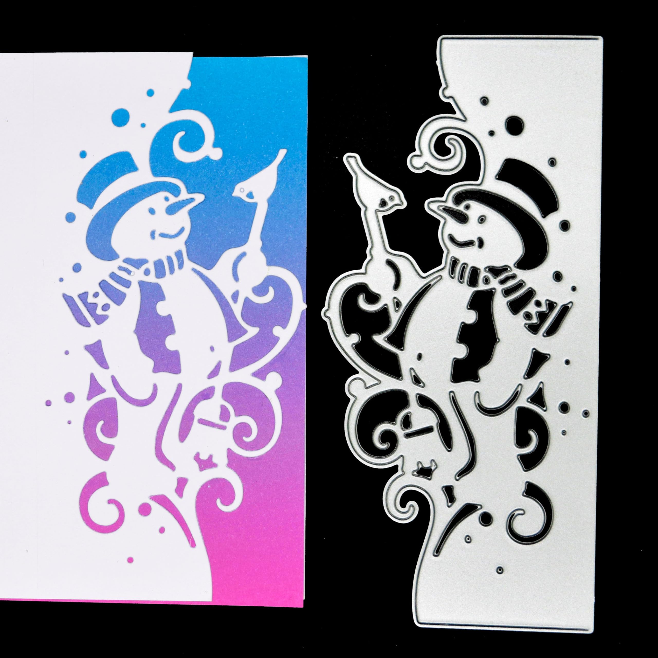 Snowman Border Metal Cutting Die – Christmas Cutting Die for Card Making, Scrapbooking & Papercrafts I2